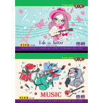 Зошит для нот, 16 аркушів, на скобі, горизонтальний, KIDS Line Зошит для нот, 16 аркушів, на скобі, горизонтальний, KIDS Line