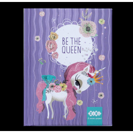 Блокнот BE THE QUEEN, А-6, 64л., кл., тв. обкл., мат. лам.+лак, гліт, лавандовий