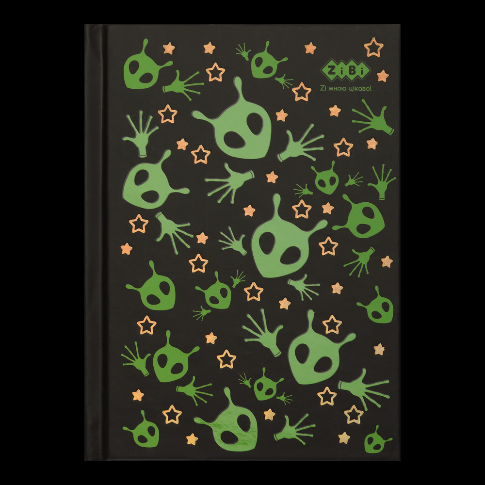 Блокнот UFO, А-6, 64л., кл., тв. обкл., мат. лам.+лак, чорний, KIDS Line