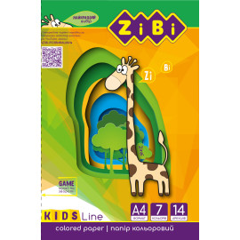Папір кольоровий, А4, 14 аркушів, 7 кольорів, KIDS Line