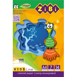Папір кольоровий, А4, 14 аркушів, 7 кольорів, KIDS Line