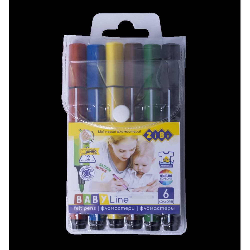 Фломастери, 6 кольорів, JUMBO Фломастери, 6 кольорів, JUMBO