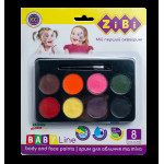 Фарби для гриму лиця та тіла ФАНТАЗІЯ на водній основі, 8 кольорів