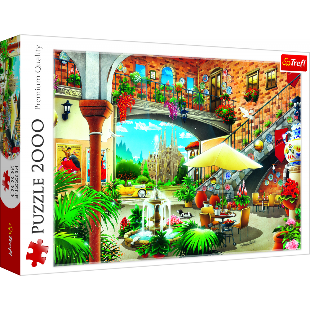 Пазли - (2000 елм.) - "Вид на Барселону" / Trefl