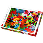 Пазли - (500 елм.) - "Кольорові пташки" / Trefl