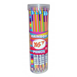 Олівець YES "Rainbow" з чотирибарвним грифелем, трикутний, заточен. Олівець YES "Rainbow" з чотирибарвним грифелем, трикутний, заточен.