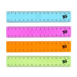 Лінійка YES 15 см кольорова, прозора