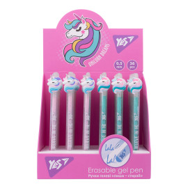 Ручка гелева YES  пиши-стирай «Unicorn dreams» автоматична,  0,5 мм, синя Ручка гелева YES  пиши-стирай «Unicorn dreams» автоматична,  0,5 мм, синя