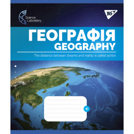 Зошит для записів YES А5/48 кл. ГЕОГРАФІЯ (Science laboratories) виб.гібрід.лак