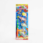 Риболовля магнітна, телескопічна вудка, 5 рибок, на листі