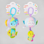 Брязкальце м'яке, пискавка, заводний механізм, пластикова кліпса, шелесткі елементи, в пакеті