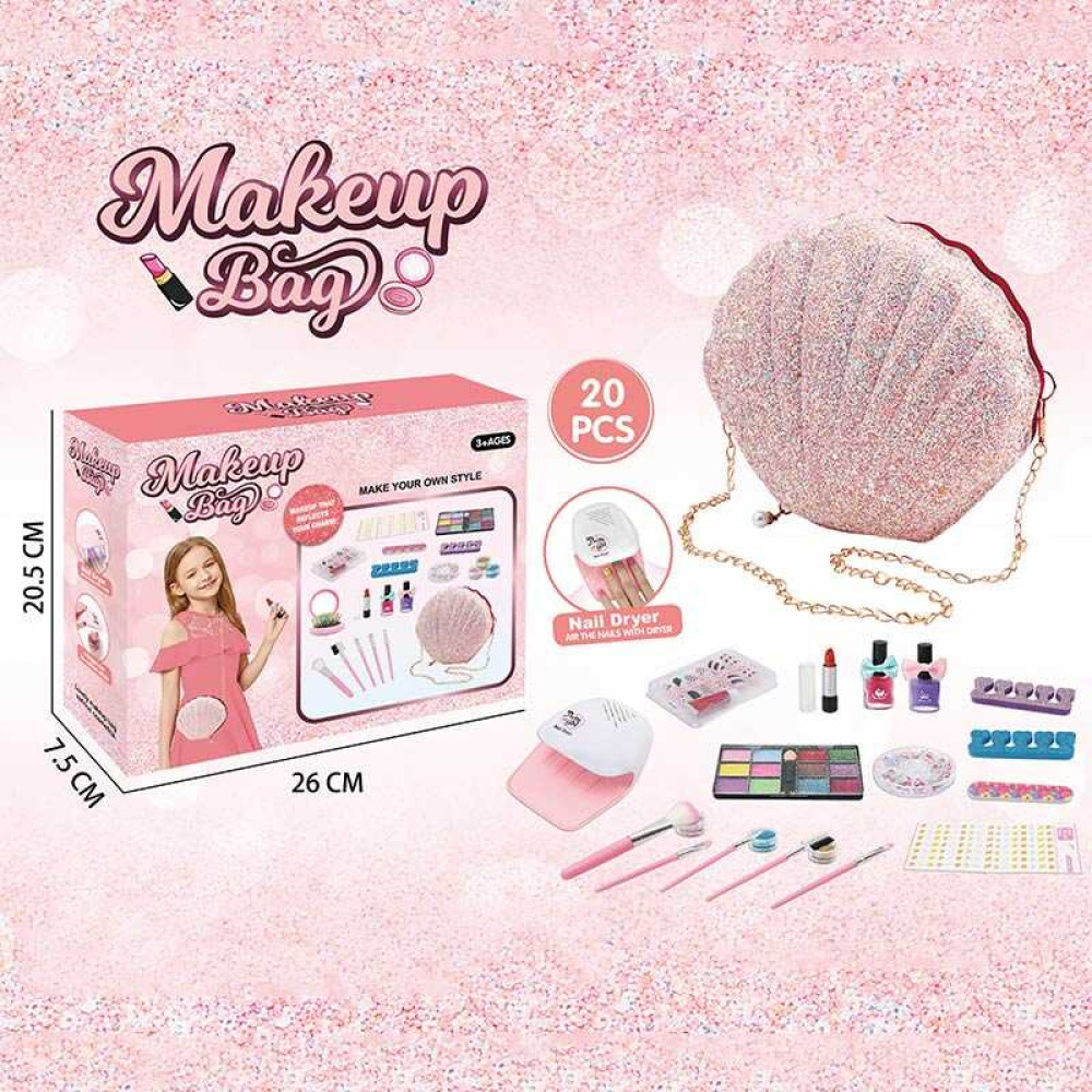 Набір косметики 768-20 20 елементи, пухнаста сумка-зірка, в коробці