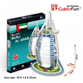 CubicFun Тривимірна головоломка-конструктор "БУРДЖ-АЛЬ-АРАБ" серія міні S3007h