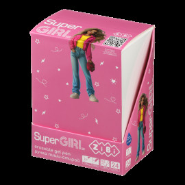 Ручка гелева пиши-стирай SUPER GIRL з гумовим грипом, 0,5 мм, синя