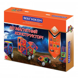 Магнітний конструктор МАГНІКОН, 40 деталей (MK-40)